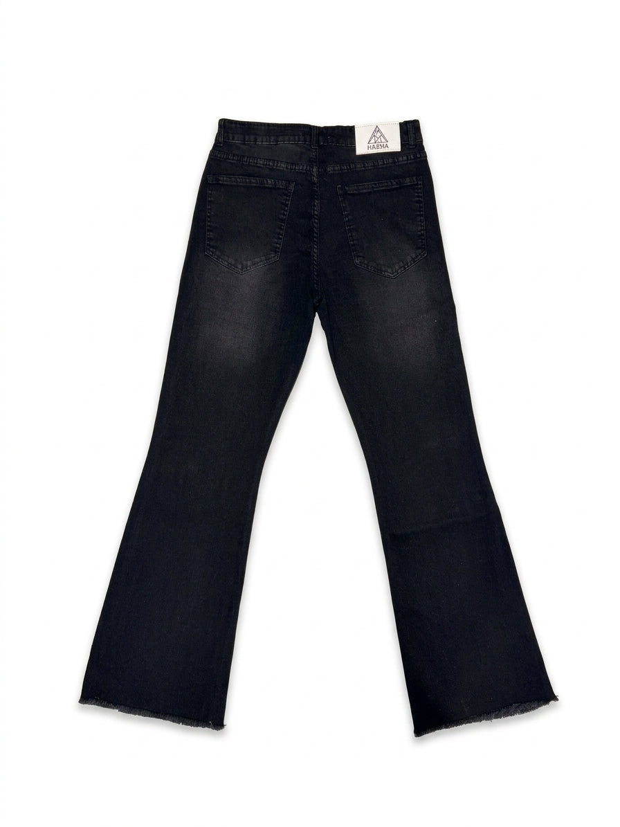 Raw-Hem Flare Jeans