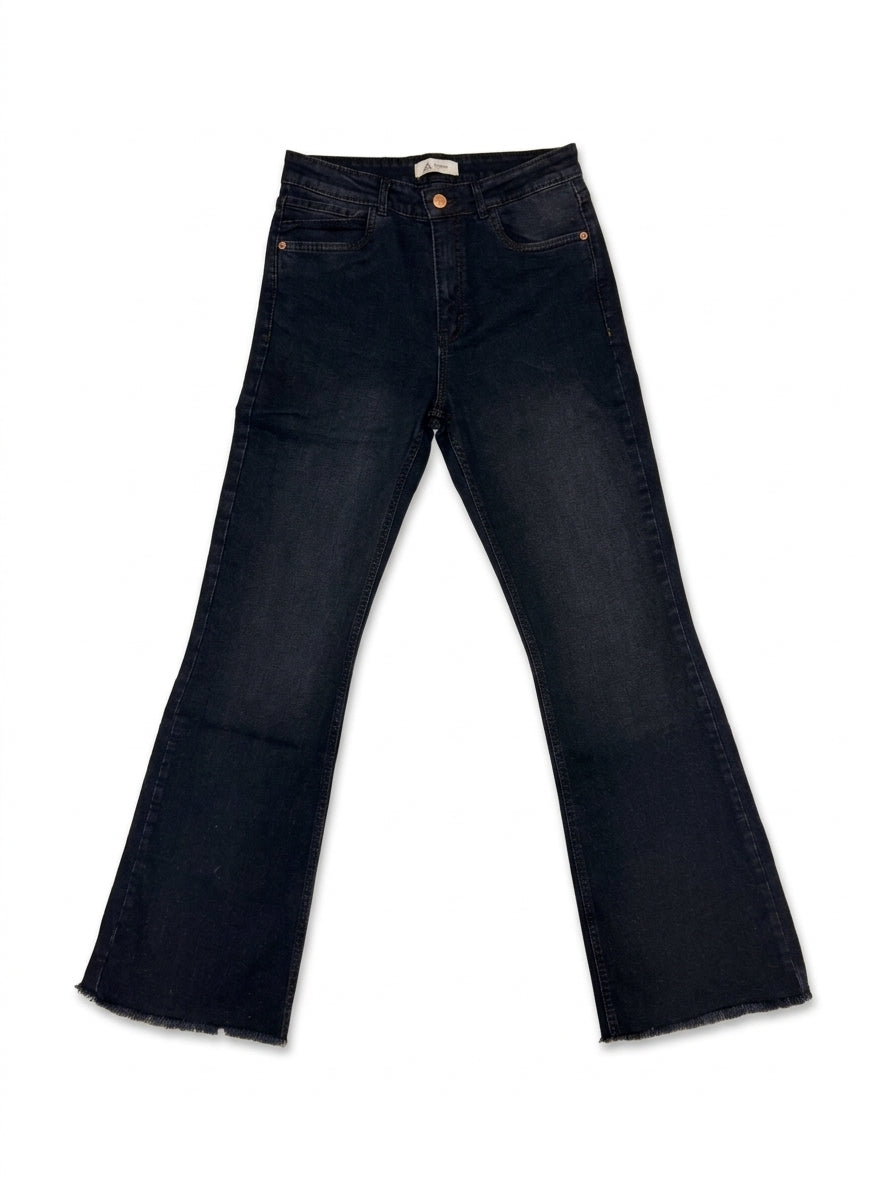 Raw-Hem Flare Jeans